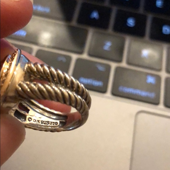 David Yurman Rose Gold, Diamond & Morganite Ring - Picture 4 of 4